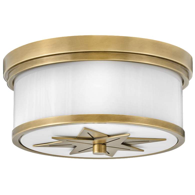 Image 1 Hinkley Montrose Star 12 inch Wide White and Brass Ceiling Light