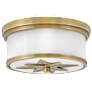 Hinkley Montrose Star 12" Wide White and Brass Ceiling Light