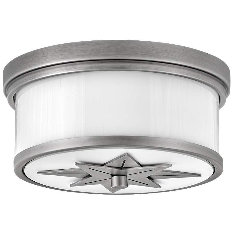 Image 1 Hinkley Montrose Star 12" Wide White and Nickel Ceiling Light