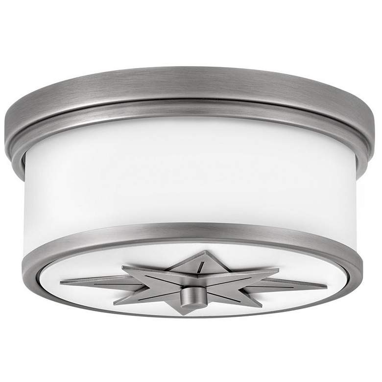 Image 1 Hinkley Montrose Star 12 inch Wide White and Nickel Ceiling Light