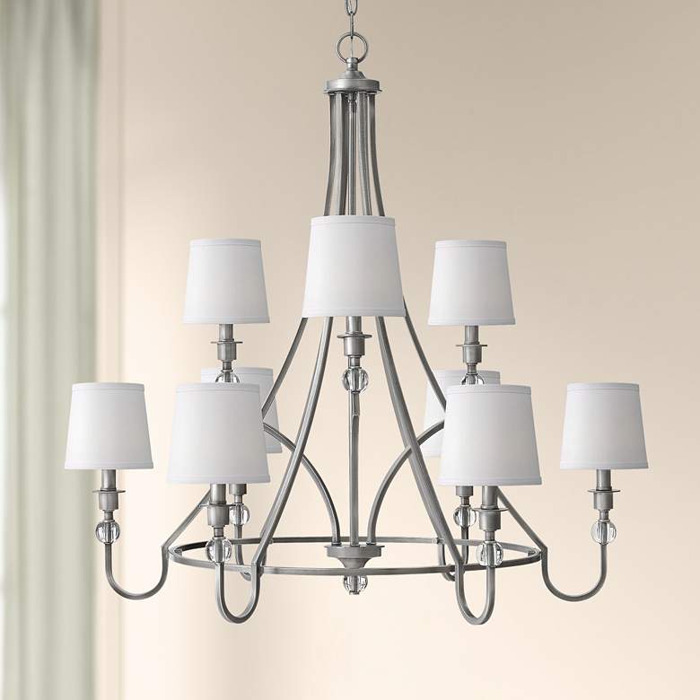 Image 1 Hinkley Morgan 35" Wide 9-Light Antique Nickel Chandelier