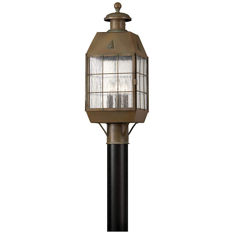 Image 2 Hinkley Nantucket 20 3/4" High Aged Brass Outdoor Post Light more views