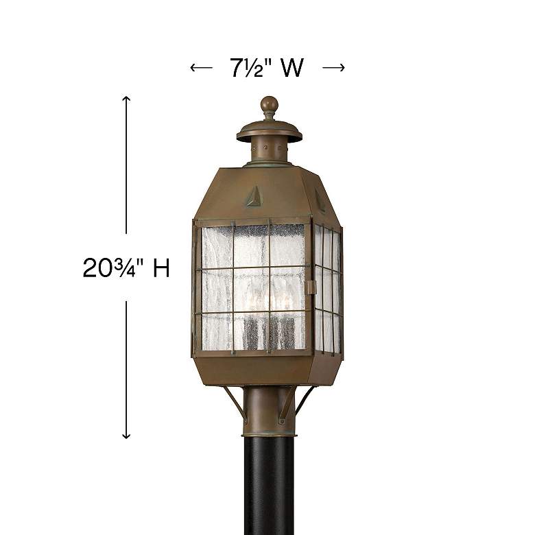 Image 4 Hinkley Nantucket 20 3/4" High Aged Brass Outdoor Post Light more views