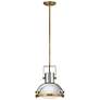 Hinkley Nautique 13" Wide Heritage Brass and Nickel Dome Pendant Light