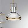 Hinkley Nautique 13" Wide Heritage Brass and Nickel Dome Pendant Light