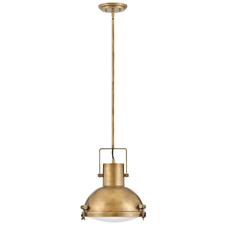 Image 1 Hinkley Nautique 13" Wide Heritage Brass Dome Pendant Light