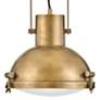 2_Hinkley Nautique 13" Wide Heritage Brass Dome Pendant Light more views