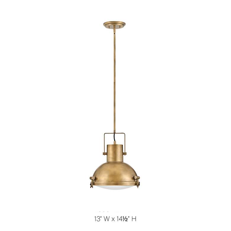 Image 3 Hinkley Nautique 13" Wide Heritage Brass Dome Pendant Light more views