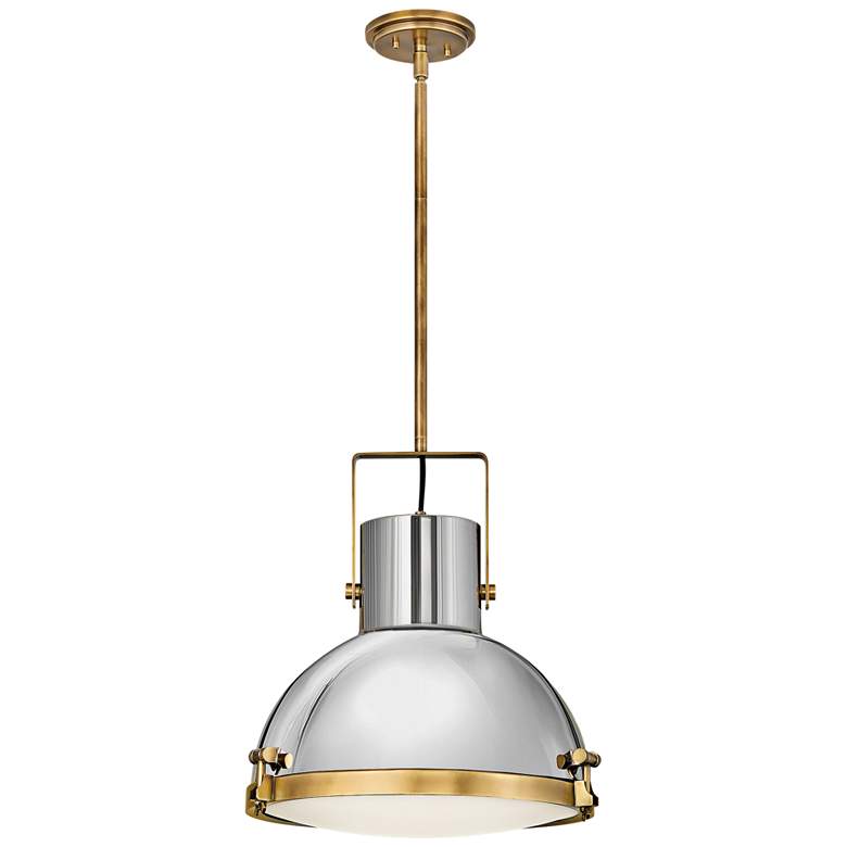 Image 2 Hinkley Nautique 18" Wide Heritage Brass and Nickel Dome Pendant Light