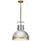 Hinkley Nautique 18" Wide Heritage Brass and Nickel Dome Pendant Light