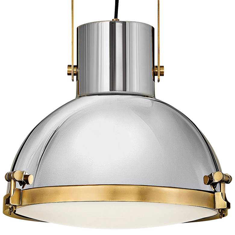 Image 3 Hinkley Nautique 18" Wide Heritage Brass and Nickel Dome Pendant Light more views