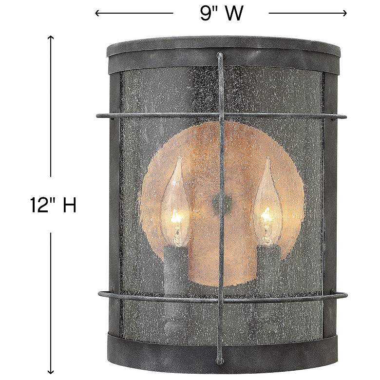 Image 4 Hinkley Newport 9"W Aged Zinc 2 Candle Outdoor Wall Light more views