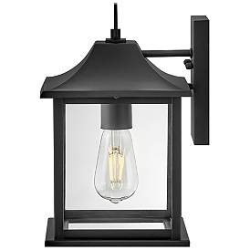 Image5 of Hinkley Nolan 12" High Black and Clear Glass Outdoor Wall Lantern more views