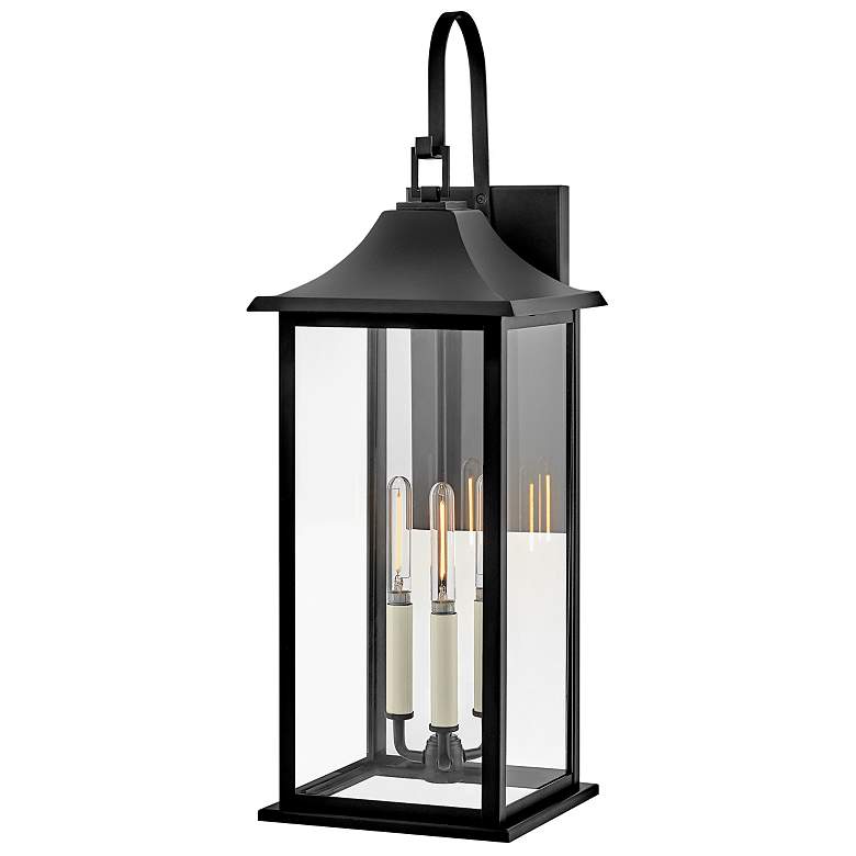 Image 1 Hinkley Nolan 26" High Black 3-Light Outdoor Wall Light