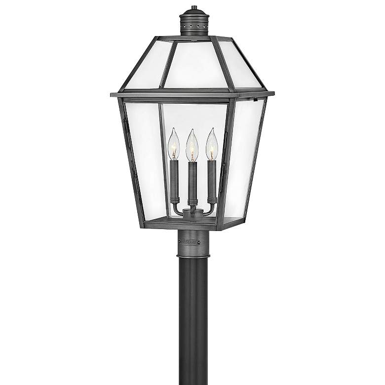 Image 1 Hinkley Nouvelle 25" High Blackened Brass Outdoor Post Light