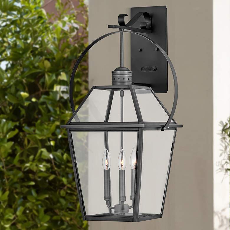 Image 1 Hinkley Nouvelle 30 3/4"H Blackened Brass Outdoor Wall Light