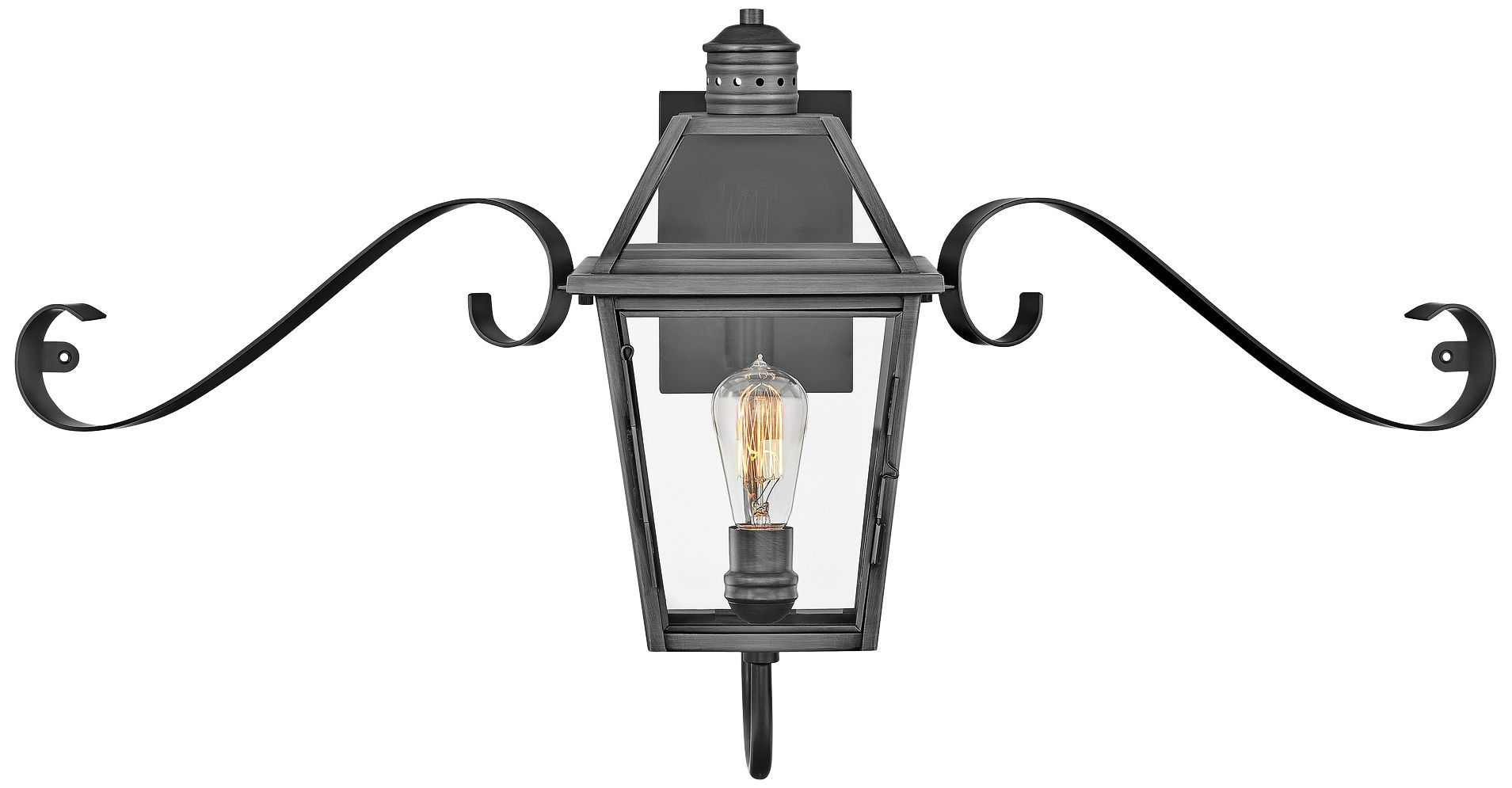 Hinkley Nouvelle 37" Wide Blackened Brass Outdoor Wall Light