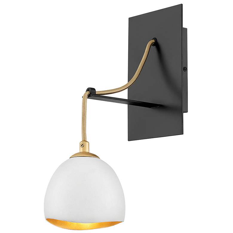Image 2 Hinkley Nula 13" High Shell White and Gold Leaf Wall Sconce