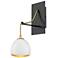 Hinkley Nula 13" High Shell White and Gold Leaf Wall Sconce