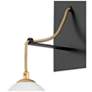 4_Hinkley Nula 13" High Shell White and Gold Leaf Wall Sconce more views