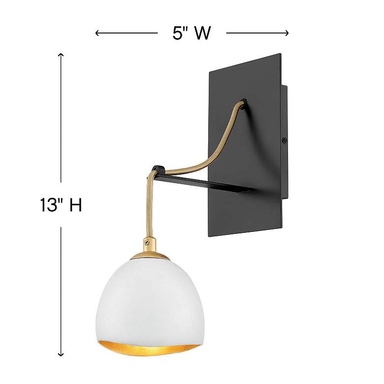 Image 5 Hinkley Nula 13" High Shell White and Gold Leaf Wall Sconce more views