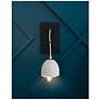 6_Hinkley Nula 13" High Shell White and Gold Leaf Wall Sconce more views