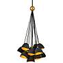 2_Hinkley Nula 26" Wide Shell Black Gold Leaf 15-Light Pendant
