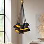 1_Hinkley Nula 26" Wide Shell Black Gold Leaf 15-Light Pendant