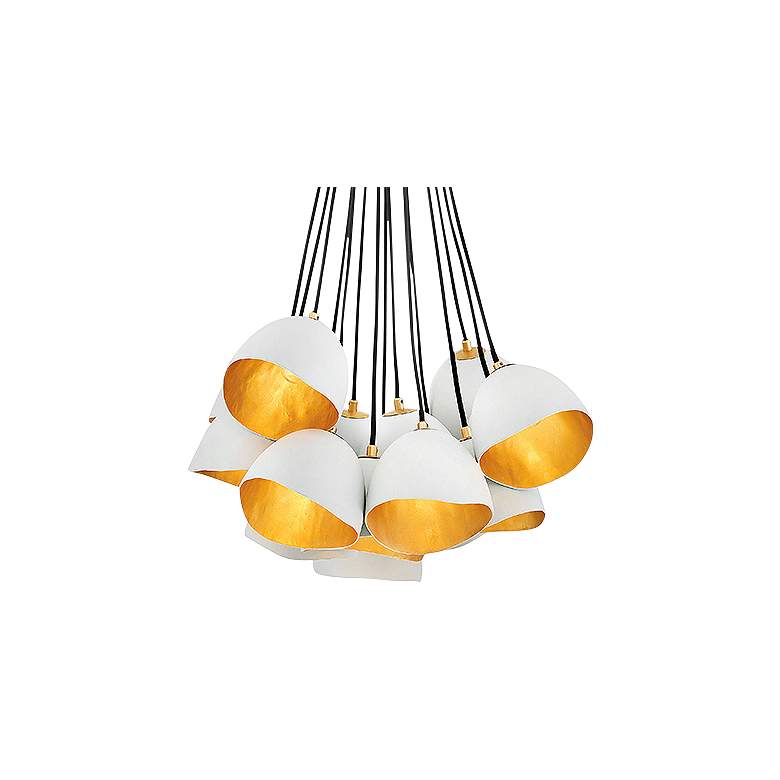 Image 3 Hinkley Nula 26" Wide Shell White and Gold 15-Light Pendant more views