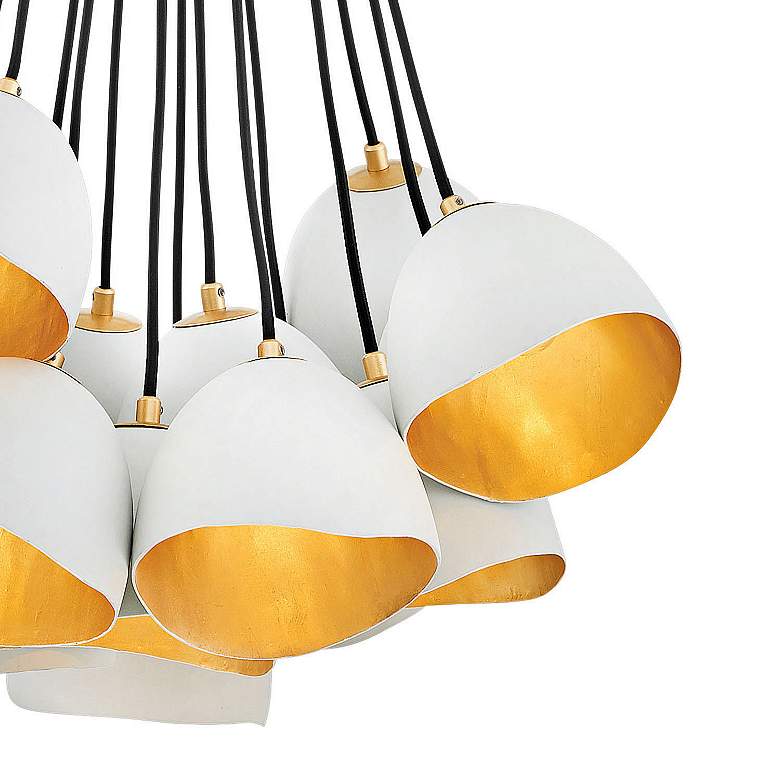 Image 4 Hinkley Nula 26" Wide Shell White and Gold 15-Light Pendant more views