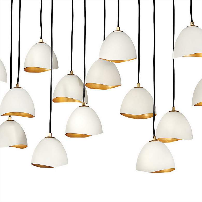 Image 3 Hinkley Nula 48.5 inch Wide 14-Light White and Gold Linear Chandelier more views