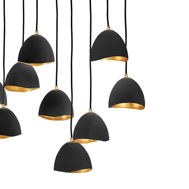 Image 2 Hinkley Nula 48 1/2" Wide Black Shell Modern Linear 14-Light Pendant more views