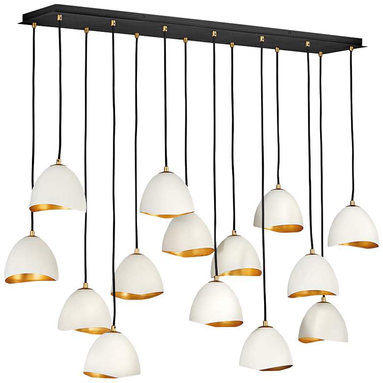 Image 3 Hinkley Nula 48 1/2"W White Gold 14-Light Linear Chandelier