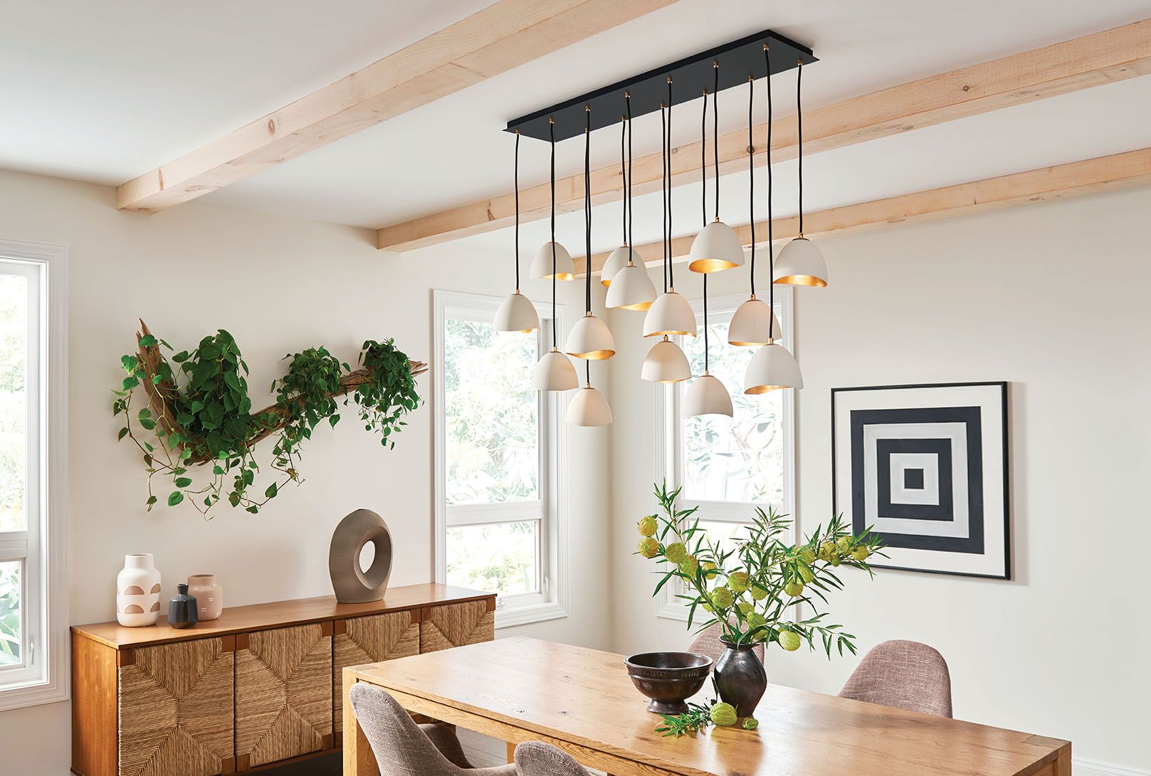 Image 7 Hinkley Nula 48 1/2"W White Gold 14-Light Linear Chandelier more views