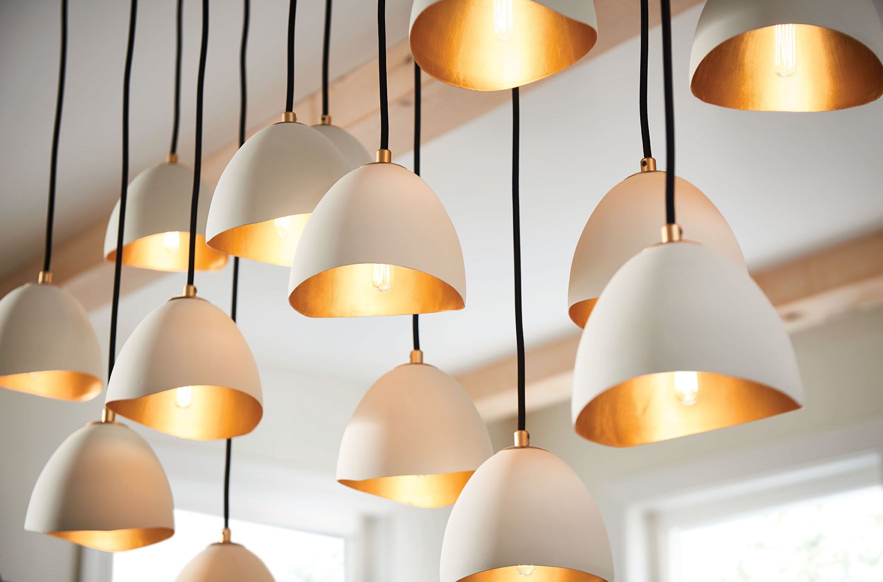 Hinkley Nula 48 1/2"W White Gold 14-Light Linear Chandelier in scene