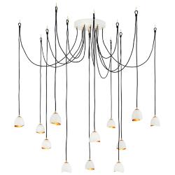 Hinkley Nula 60"W Shell White 12-Light Multi-Tier Chandelier