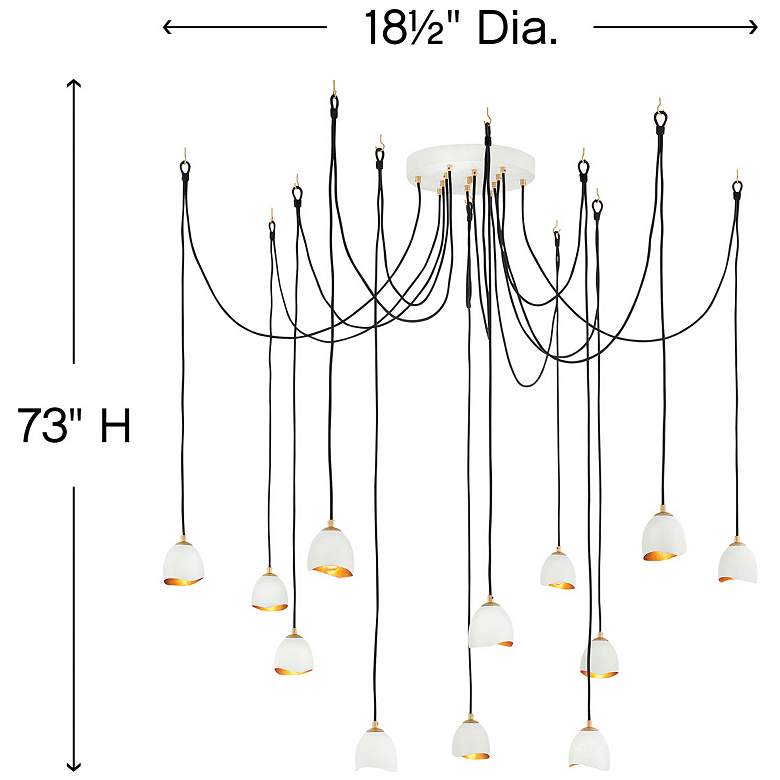 Image 4 Hinkley Nula 60"W Shell White 12-Light Multi-Tier Chandelier more views