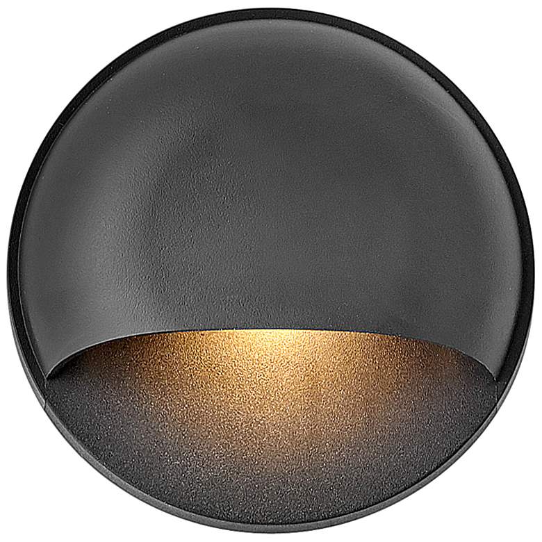 Image 1 Hinkley Nuvi 3 inch High Round Black LED Outdoor Deck Sconce