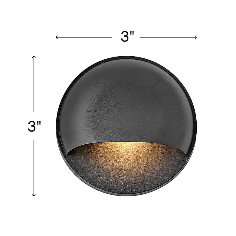 Image 3 Hinkley Nuvi 3 inch High Round Black LED Outdoor Deck Sconce more views