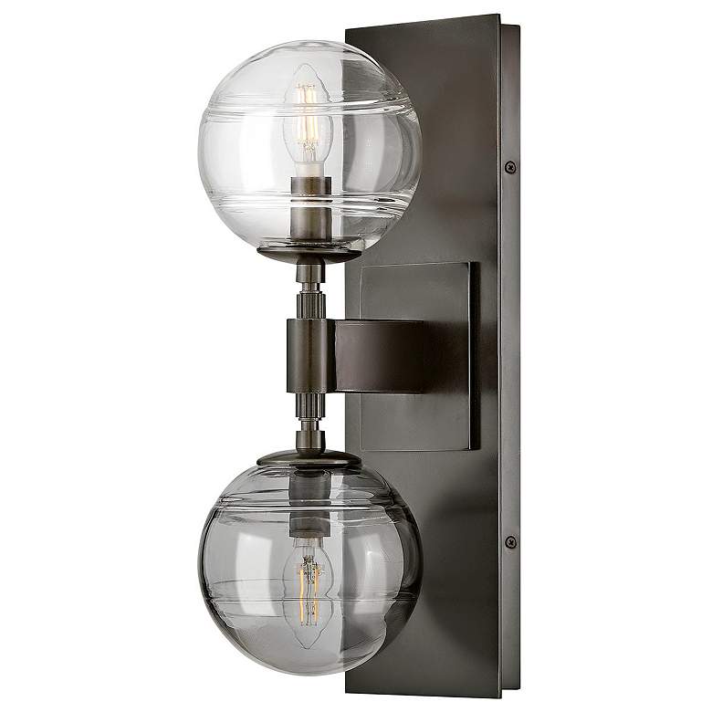 Image 1 Hinkley Oberon 18" High Black Oxide 2-Light Wall Sconce