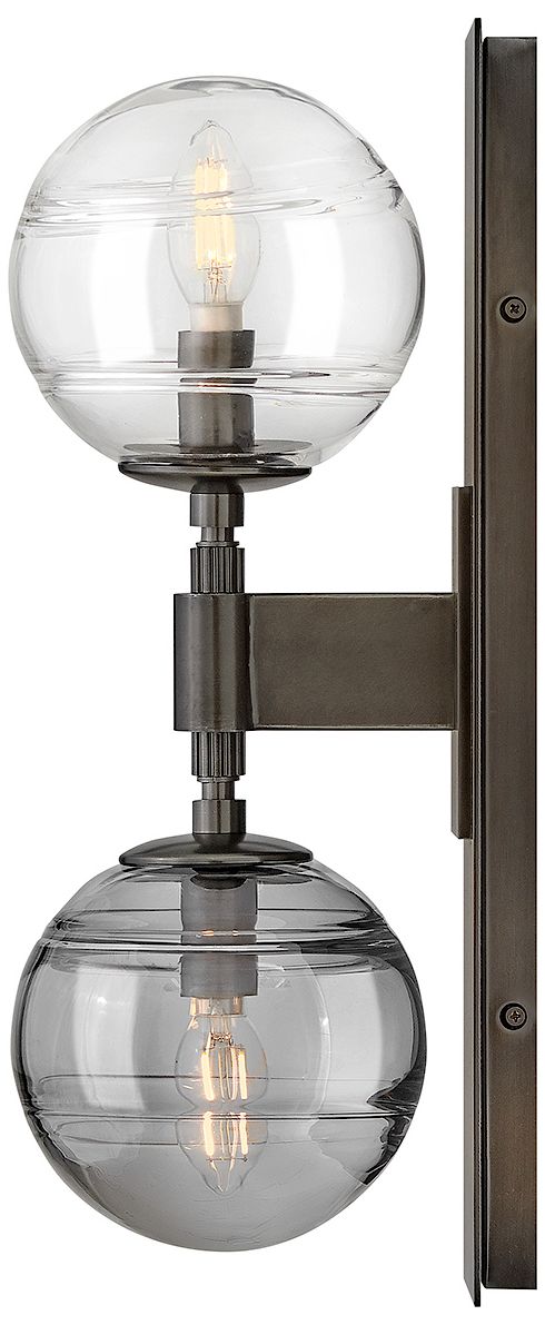 Hinkley Oberon 18" High Black Oxide 2-Light Wall Sconce