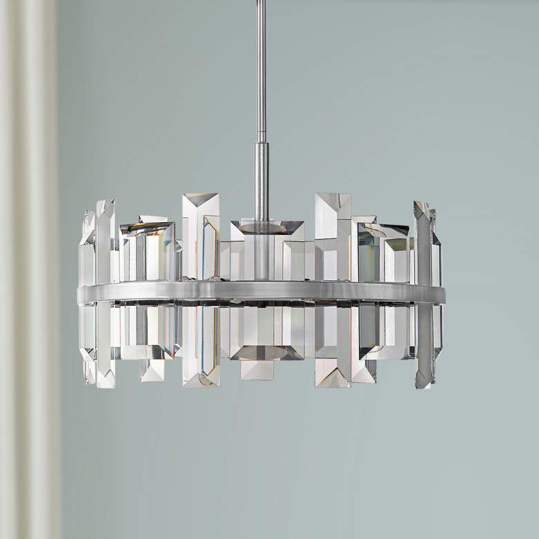 Image 1 Hinkley Odette 24 inch Wide Polished Nickel Modern Crystal Pendant Light