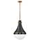 Hinkley Oliver 14 1/4" Wide Black with White Glass Pendant