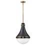 2_Hinkley Oliver 14 1/4" Wide Black with White Glass Pendant more views