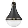 4_Hinkley Oliver 14 1/4" Wide Black with White Glass Pendant more views