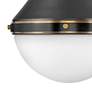 5_Hinkley Oliver 14 1/4" Wide Black with White Glass Pendant more views