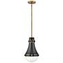 2_Hinkley Oliver 9" Wide Black and Heritage Brass Mini-Pendant more views