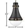 3_Hinkley Oliver 9" Wide Black and Heritage Brass Mini-Pendant more views