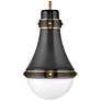 4_Hinkley Oliver 9" Wide Black and Heritage Brass Mini-Pendant more views
