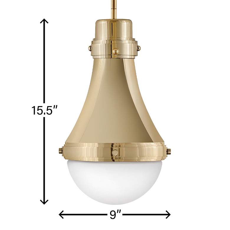 Image 3 Hinkley Oliver 9" Wide Bright Brass Mini Pendant more views